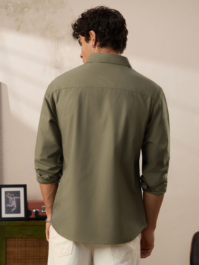 Poplin Shirt: Clover Men Relaxed Shirts