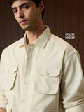 Utility Overshirt: Ecru Overshirts