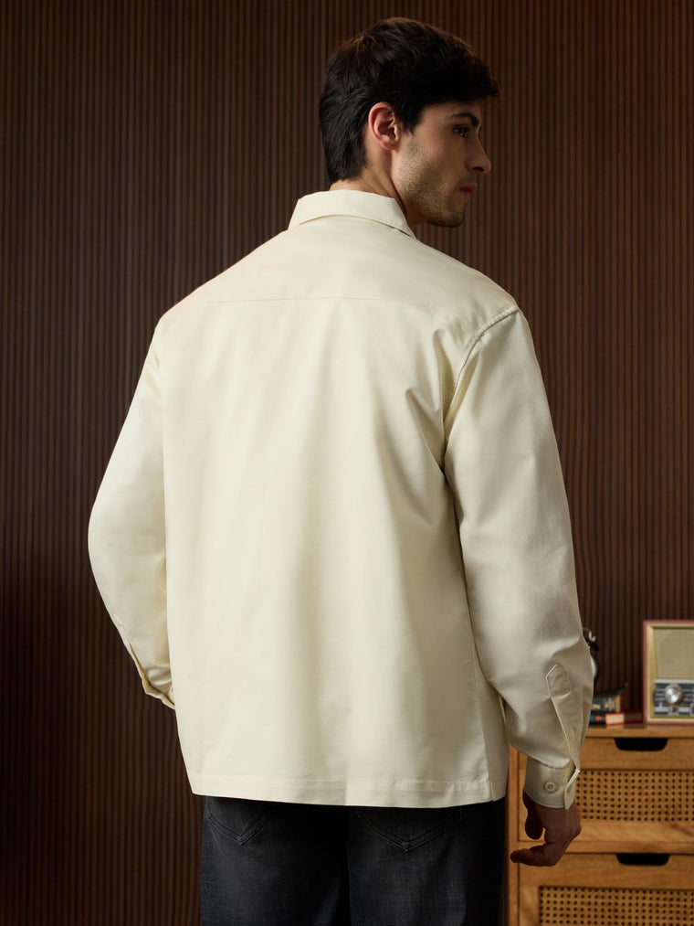 Utility Overshirt: Ecru Overshirts