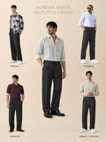 Korean Pants: Charcoal Black Men Korean Pants
