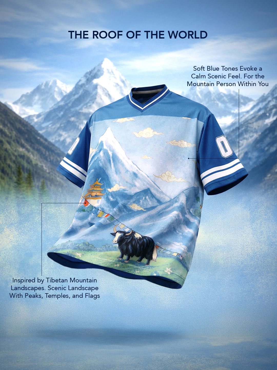 Tibetan Tales: Blue Sky Oversized Jerseys