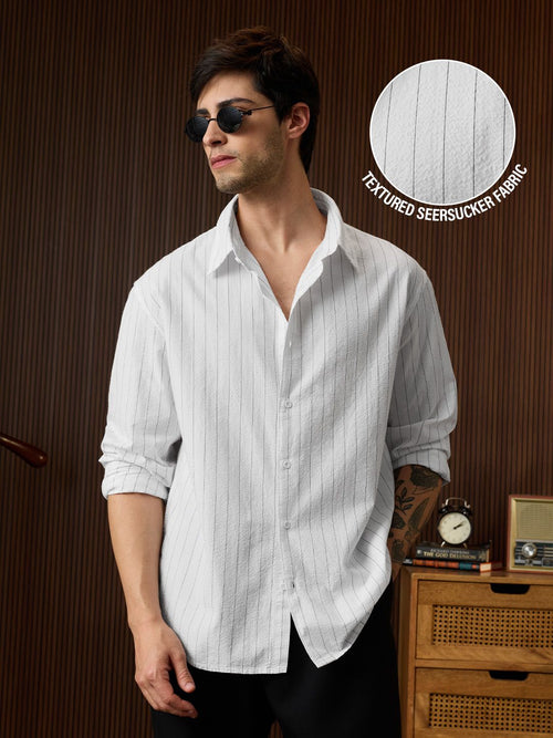 Seersucker: Moonlight Men Textured Shirts