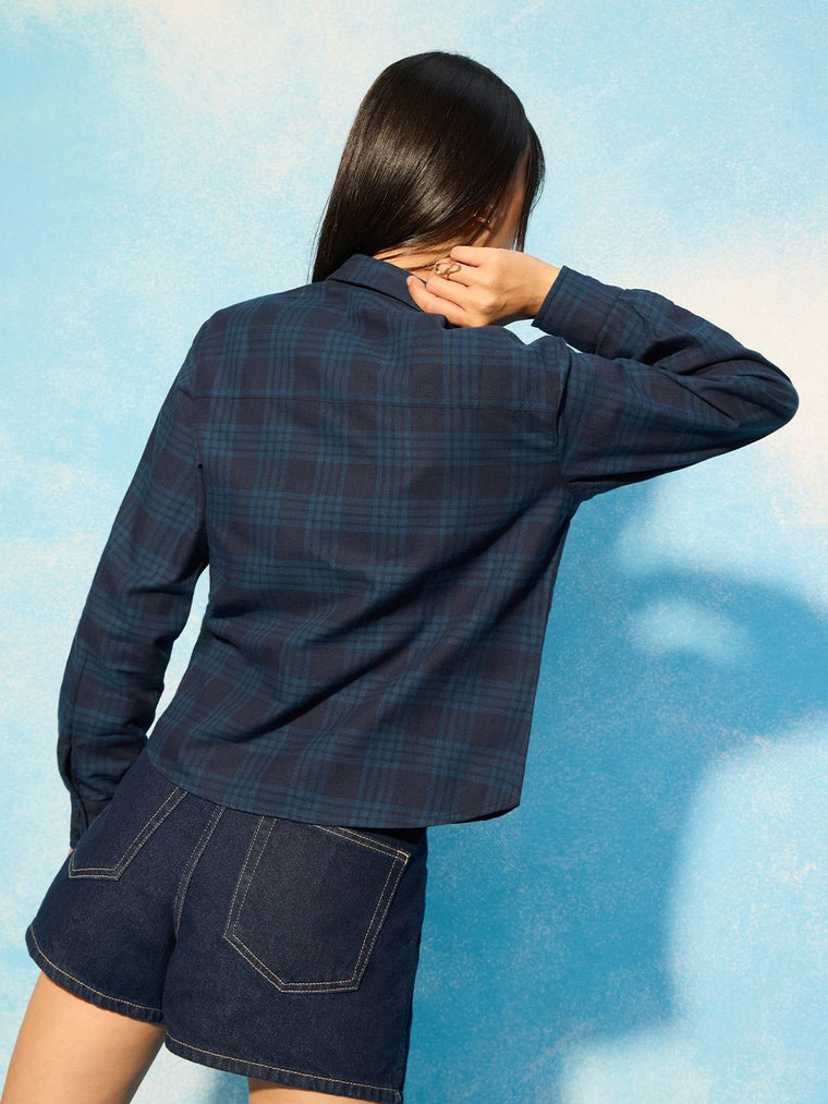 Plaid Shirt: Blue Diamond Women Regular Shirts