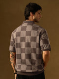 Jacquard: Old School Brown Oversized Polos
