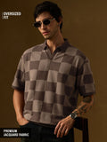 Jacquard: Old School Brown Oversized Polos