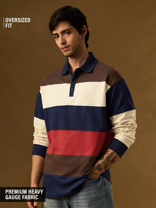 Colorblock Rugby Polo: Sea Coast Men Rugby Polos