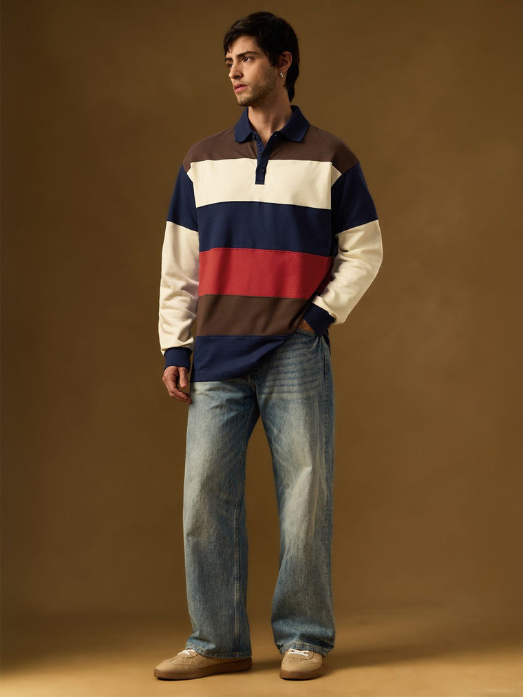 Colorblock Rugby Polo: Sea Coast Men Rugby Polos