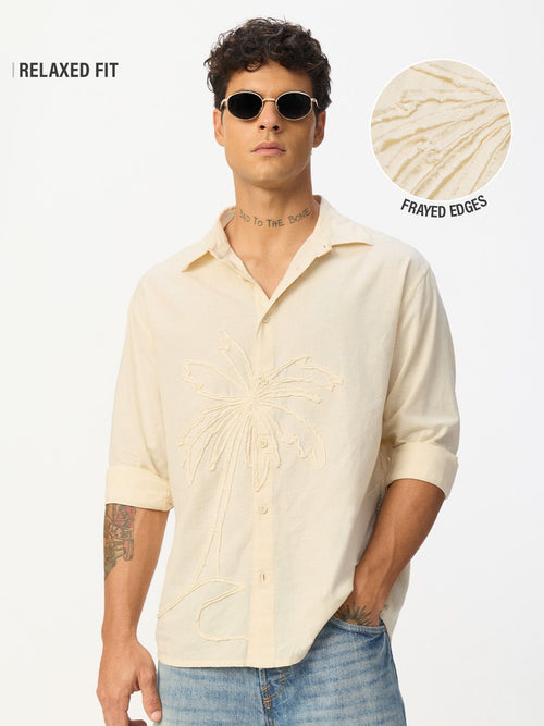 Cotton Linen: Breezy Beige Cotton Linen Shirts