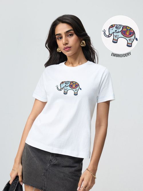 TSS Originals: Indie Elephant Women Regular T-Shirts