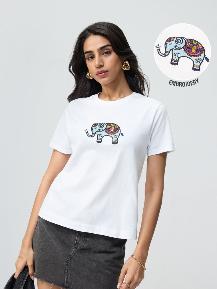 TSS Originals: Indie Elephant Women Regular T-Shirts