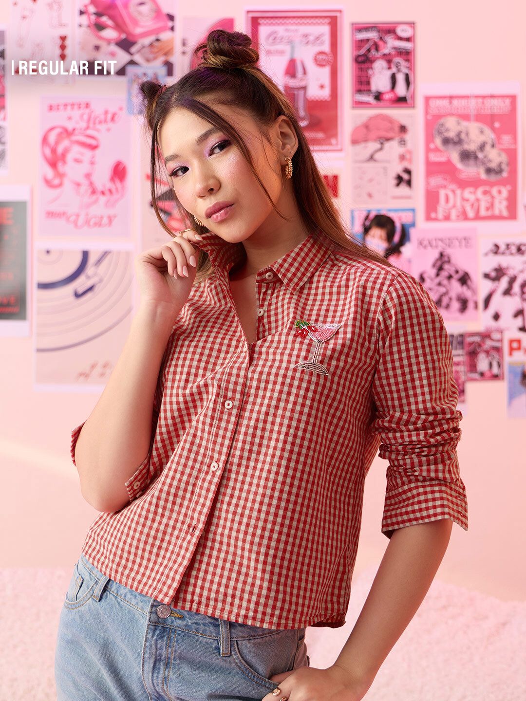 Plaid Shirt: Martini Women Regular Shirts