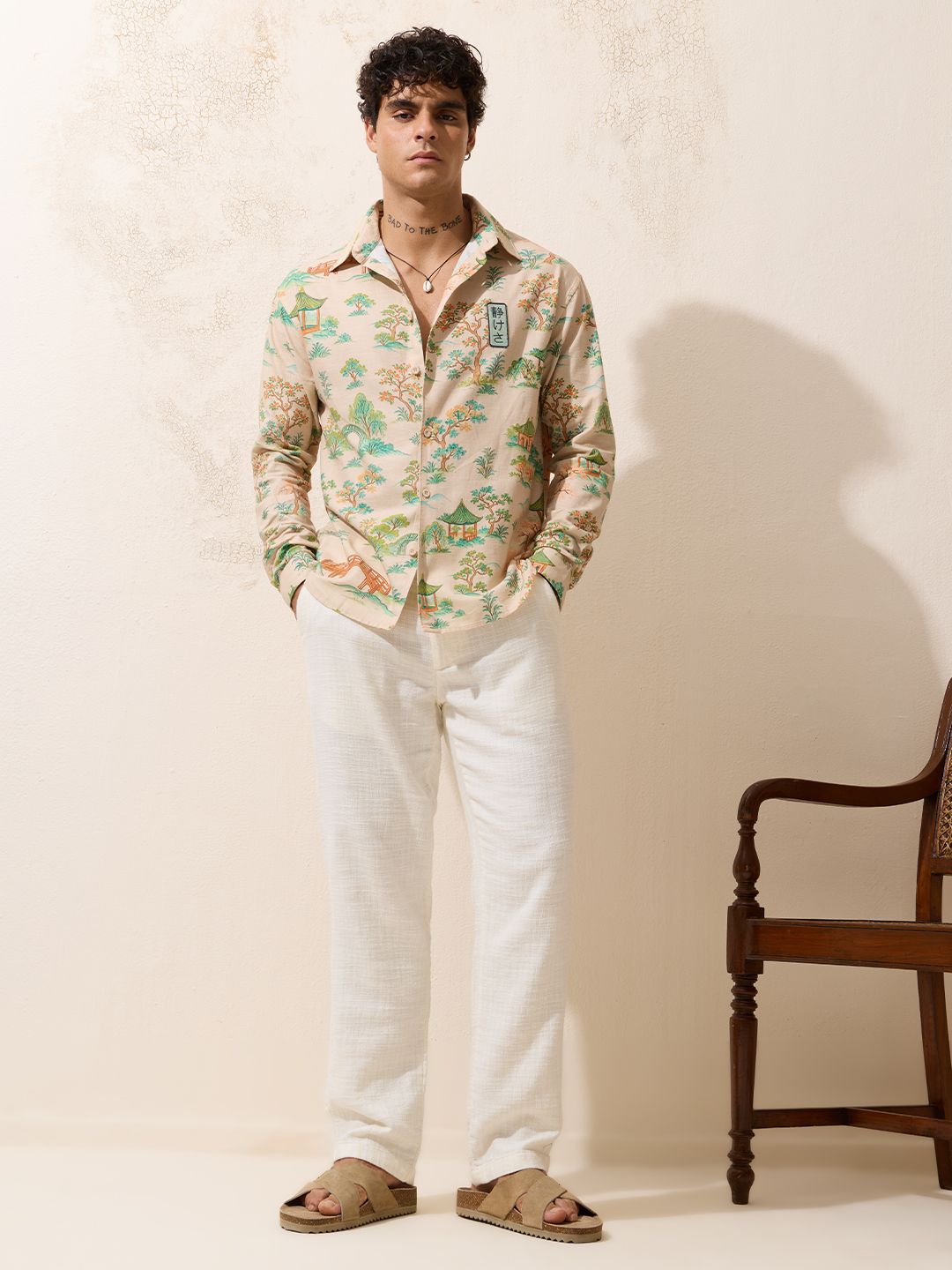 Relaxed-Fit Shirt: Ikebana Men Relaxed Shirts