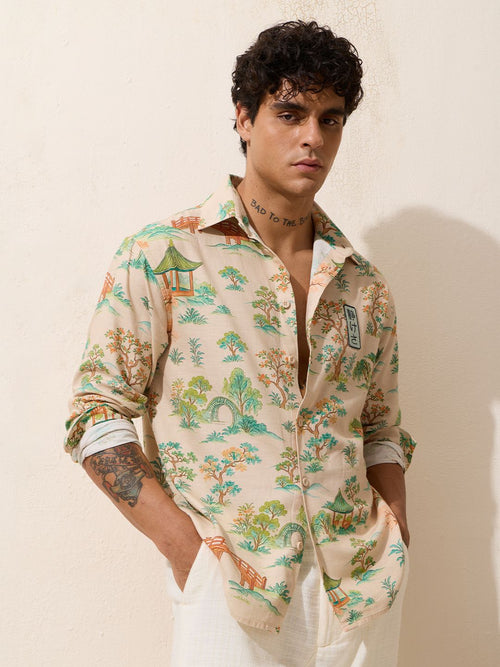 Relaxed-Fit Shirt: Ikebana Men Relaxed Shirts