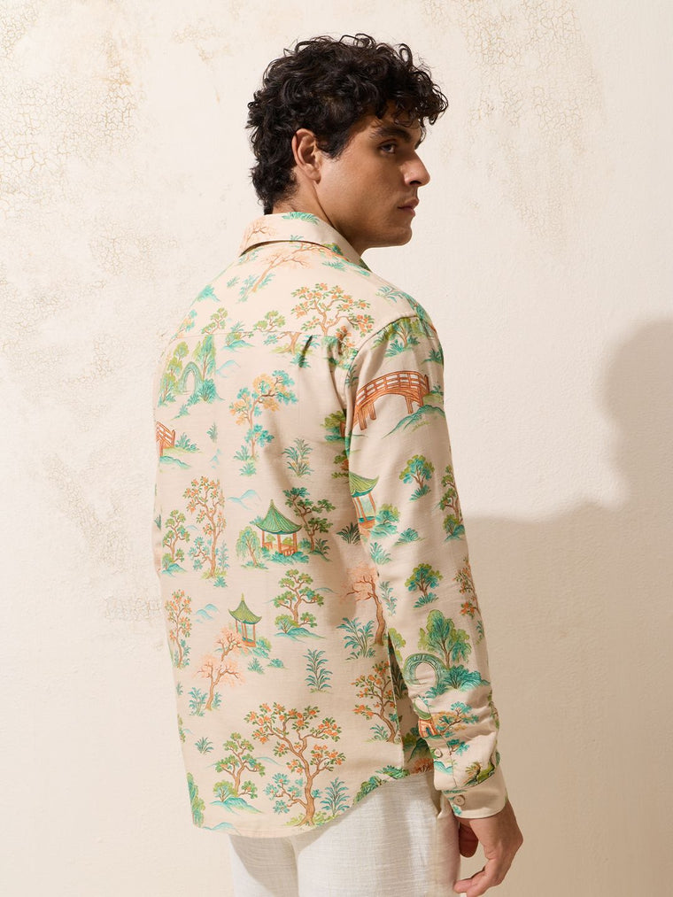 Relaxed-Fit Shirt: Ikebana Men Relaxed Shirts