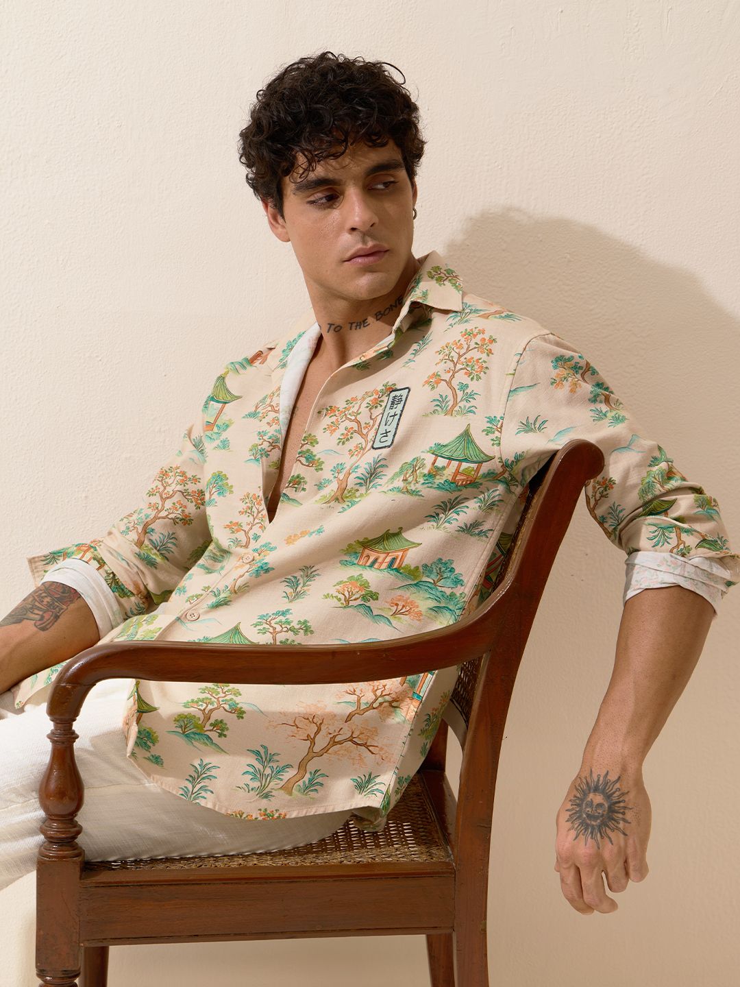 Relaxed-Fit Shirt: Ikebana Men Relaxed Shirts