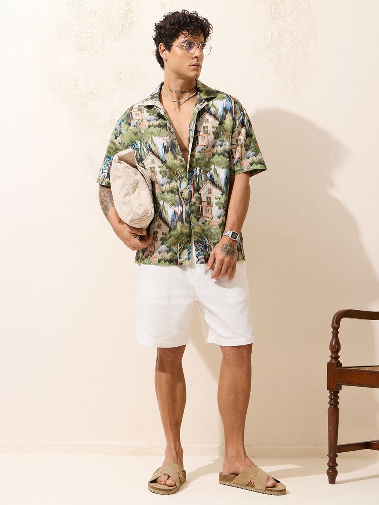 Casual Shirt: Forest Men Holiday Shirts