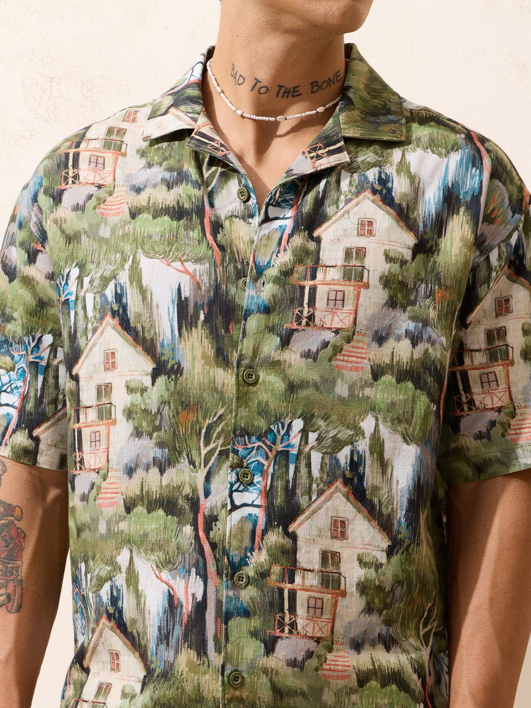 Casual Shirt: Forest Men Holiday Shirts