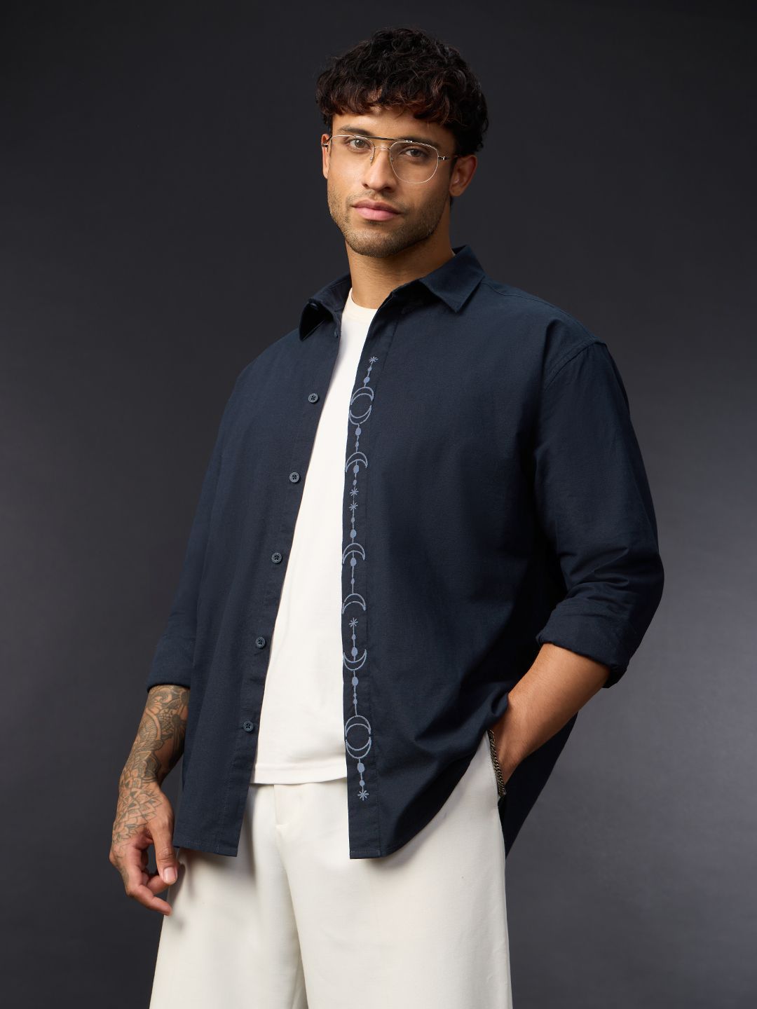 Cotton Linen: Phases Of Moon Cotton Linen Shirts
