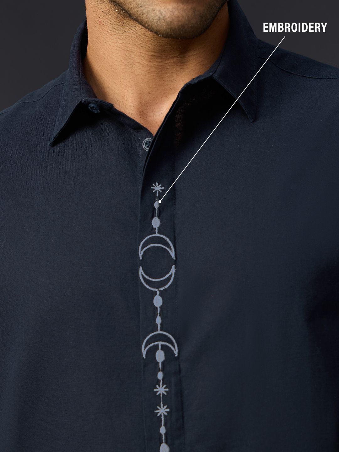 Cotton Linen: Phases Of Moon Cotton Linen Shirts