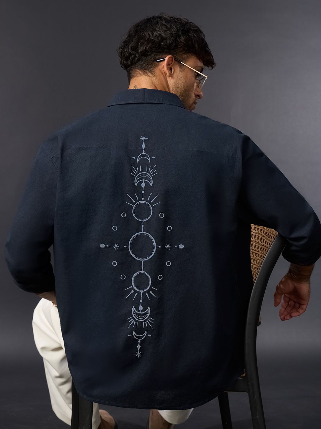 Cotton Linen: Phases Of Moon Cotton Linen Shirts