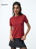 Regular Solids: Ruby Women Regular T-Shirts
