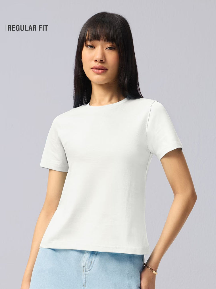 Regular Solids: Platinum Women Regular T-Shirts