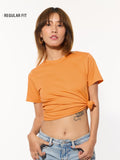 Regular Solids: Tangy Orange Women Regular T-Shirts