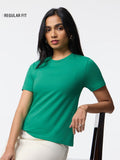 Regular Solids: Emerald Women Regular T-Shirts