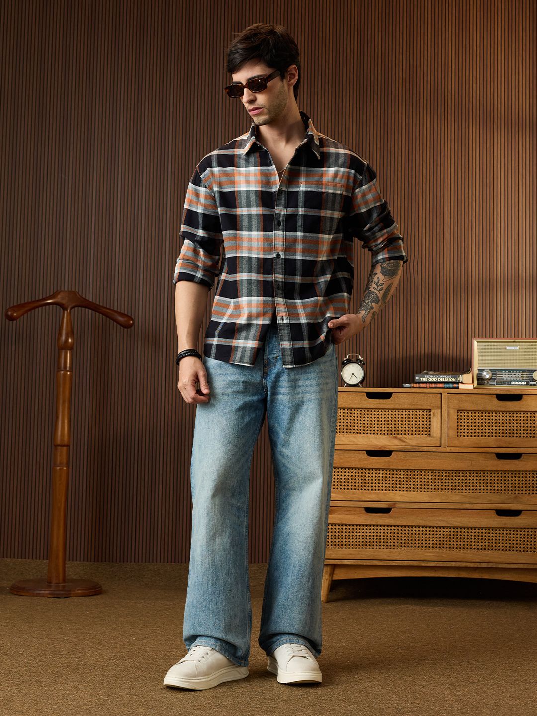 Plaid Shirt: Amber Men Relaxed Shirts