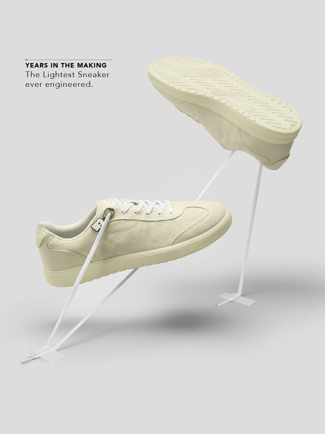 UBZ FLY: Off White Men Low Top Sneakers