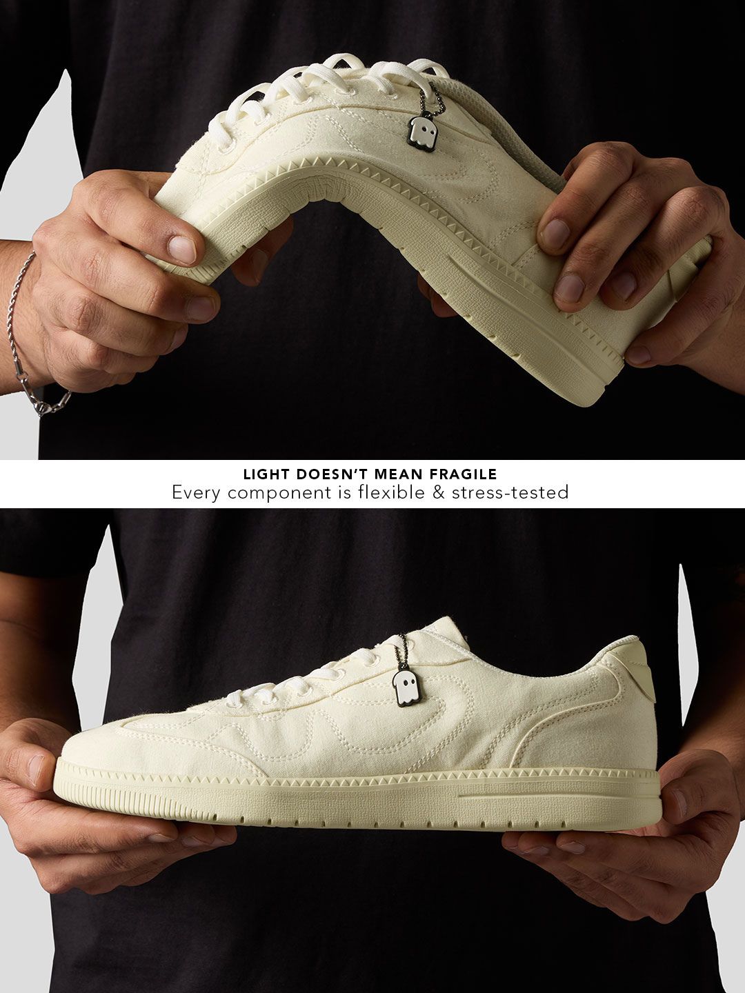 UBZ FLY: Off White Men Low Top Sneakers