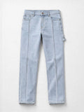 Denim: Light Blue (Straight Fit) Men Straight Fit Jeans