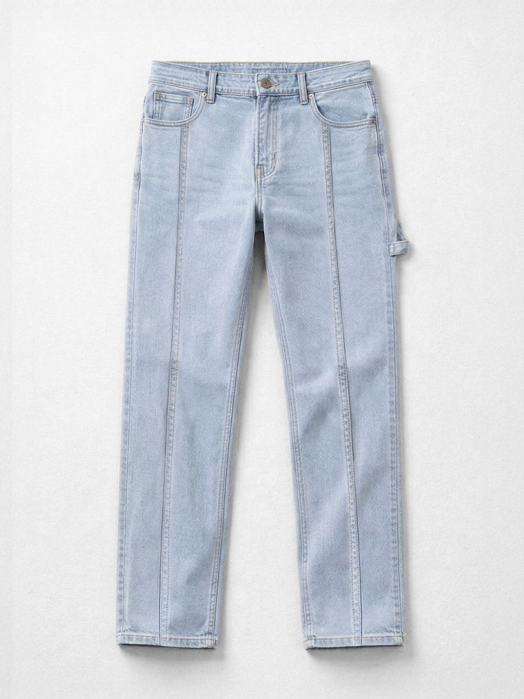 Denim: Light Blue (Straight Fit) Men Straight Fit Jeans