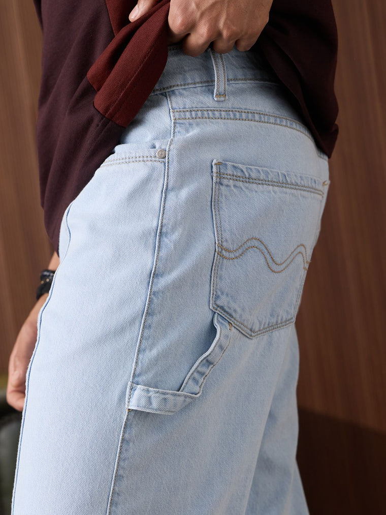 Denim: Light Blue (Straight Fit) Men Straight Fit Jeans