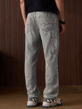 Pull On Denims: Dusky Grey Men Cargo Jeans