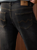 Straight-Fit Denim: Dark Storm Men Straight Fit Jeans