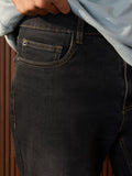 Straight-Fit Denim: Dark Storm Men Straight Fit Jeans