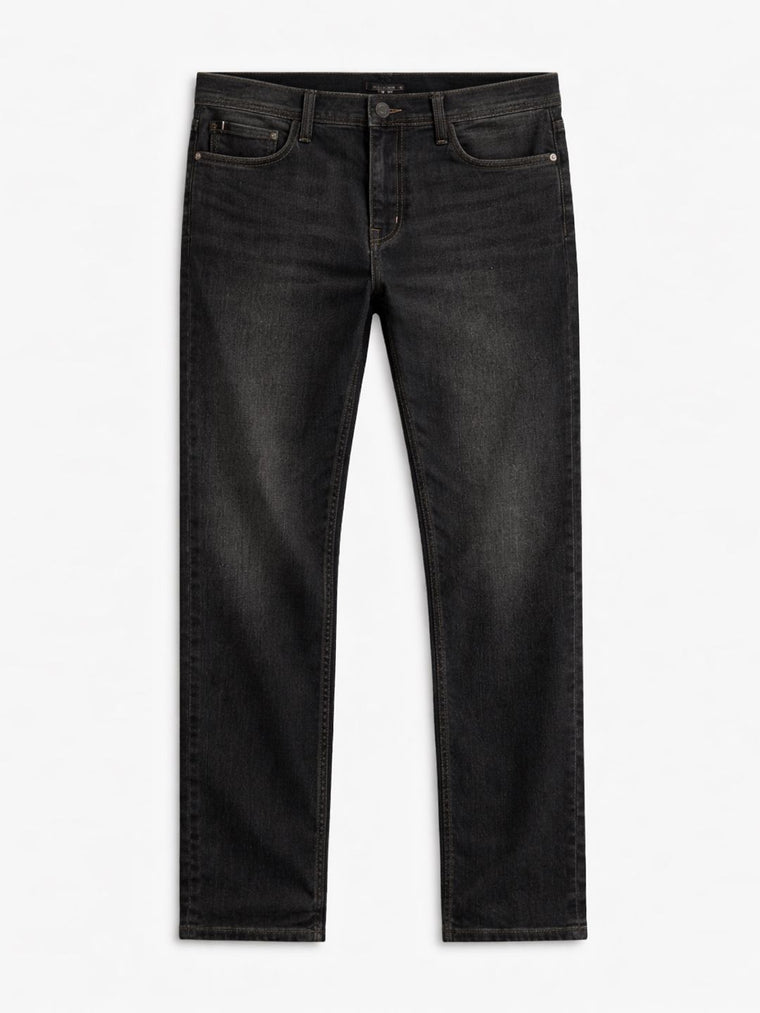 Straight-Fit Denim: Dark Storm Men Straight Fit Jeans