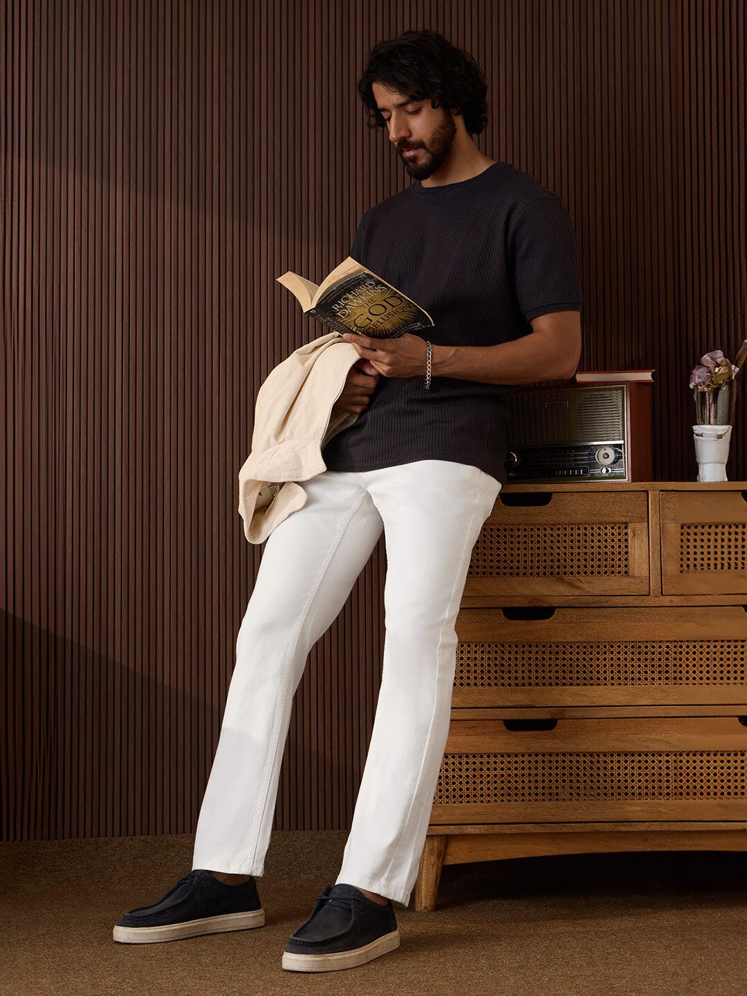 Denim: Ivory Men Classic Slim Fit Jeans