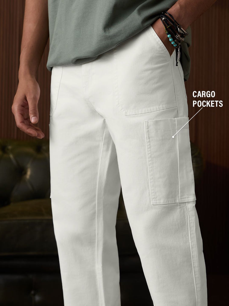 Men's Cargo Jeans: White Men Cargo Jeans