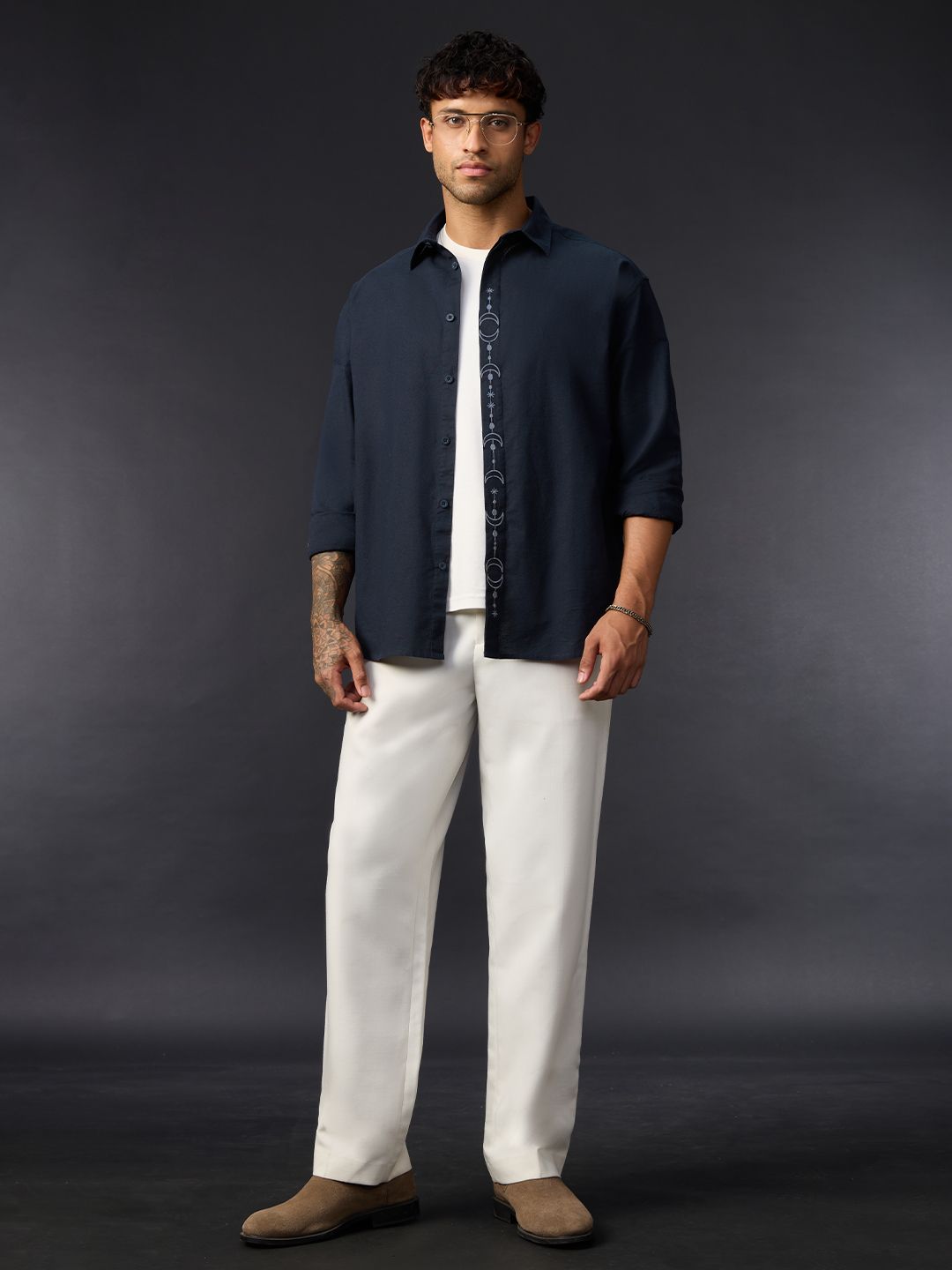 Cotton Linen: Phases Of Moon Cotton Linen Shirts