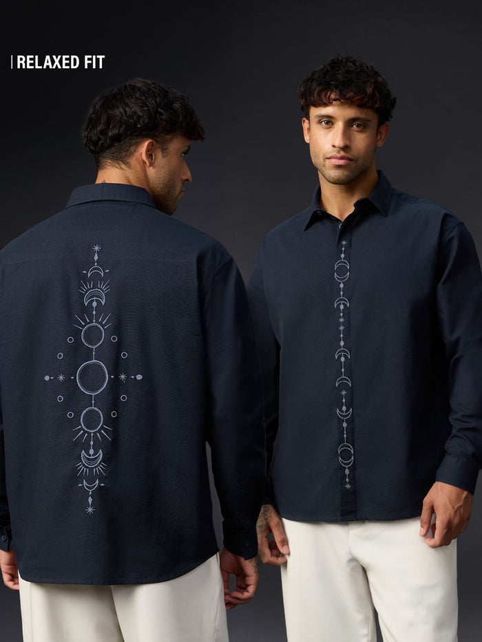 Cotton Linen: Phases Of Moon Cotton Linen Shirts
