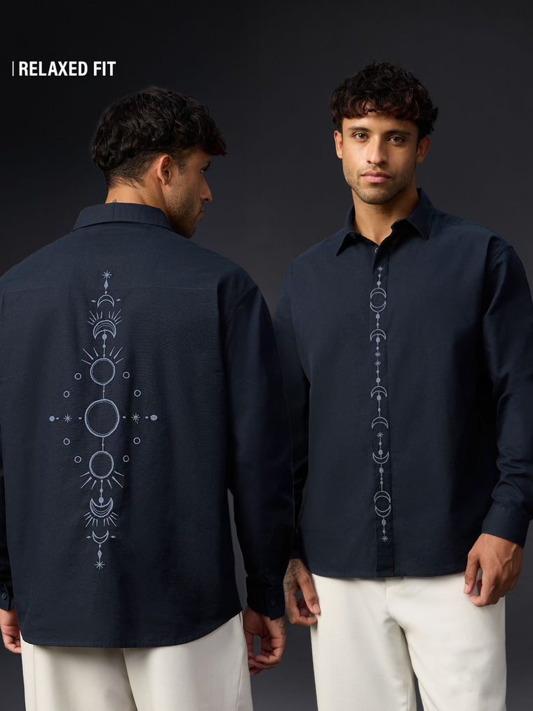 Cotton Linen: Phases Of Moon Cotton Linen Shirts