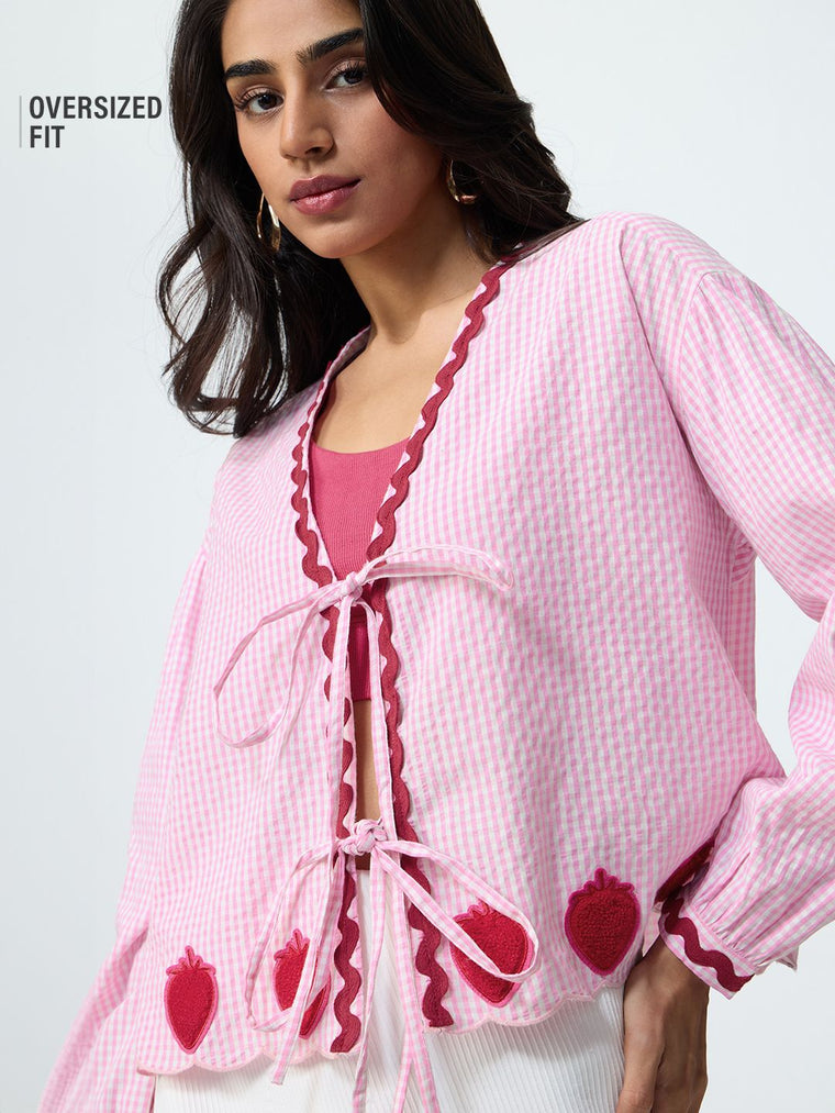 Plaid Shirt: Berry Women Oversized Shirts
