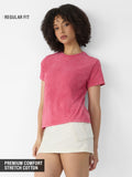 Vintage Solids: Fuchsia Pink Women Regular T-Shirts