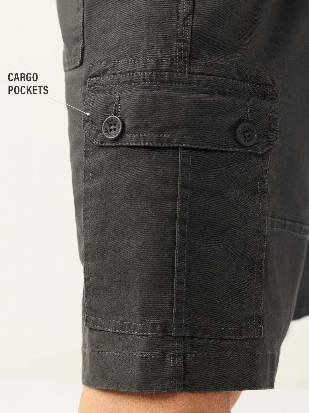 Cargo Shorts: Dark Grey Men Cargo Shorts
