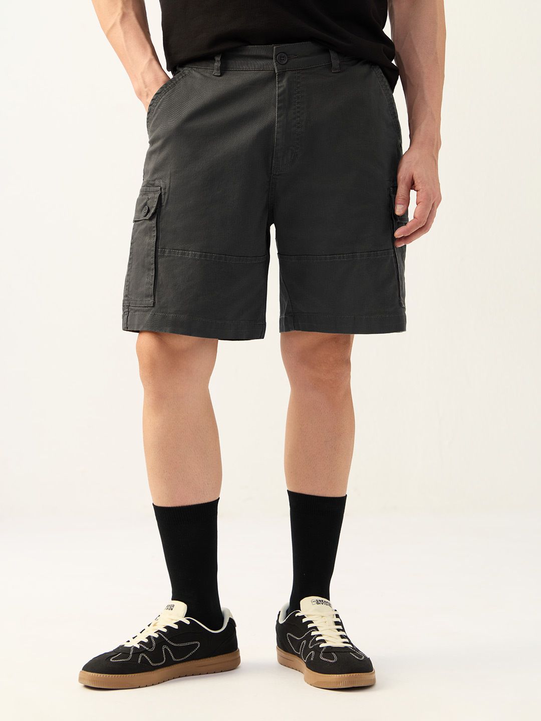 Cargo Shorts: Dark Grey Men Cargo Shorts