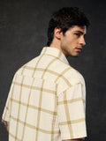 Textured Shirt: Honey Grid Men Textured Shirts
