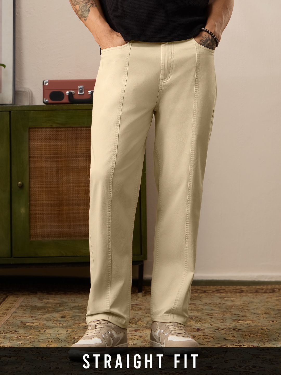 Straight Pant: Latte Men Pants