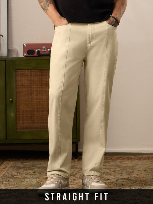 Straight Pant: Latte Men Pants